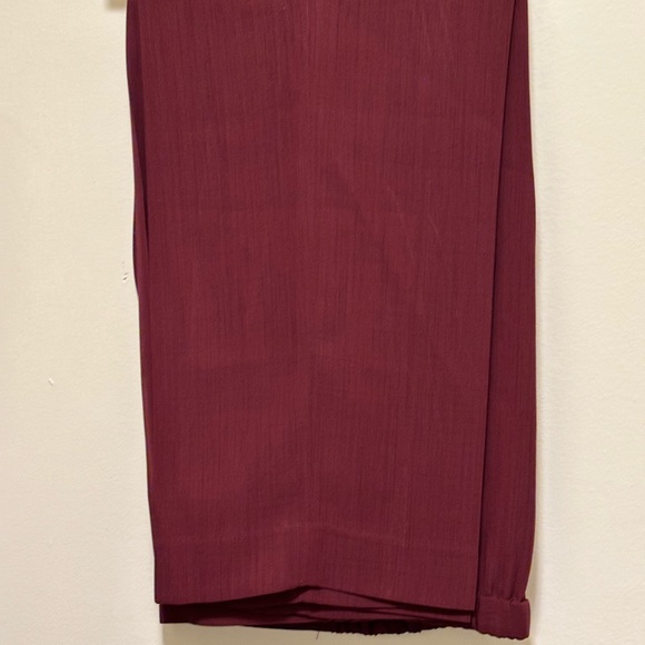 J. G. Hook W Size 10 Maroon Long Sleeve Shawl Collar Double Breasted Pantsuit - Picture 9 of 12